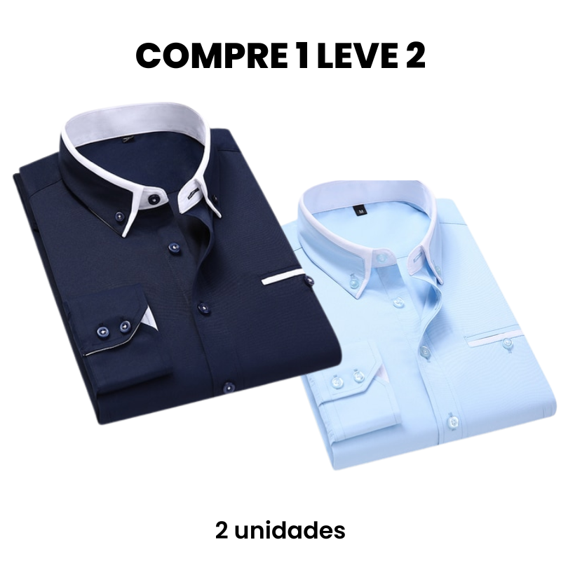 Camisa Social Masculina Carino (Compre 1 Leve 2)