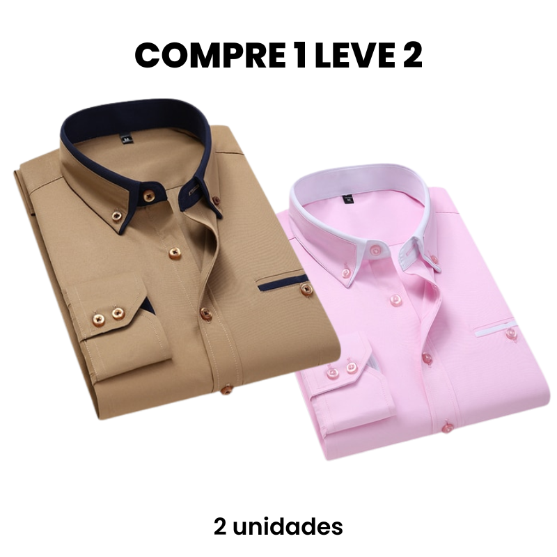 Camisa Social Masculina Carino (Compre 1 Leve 2)