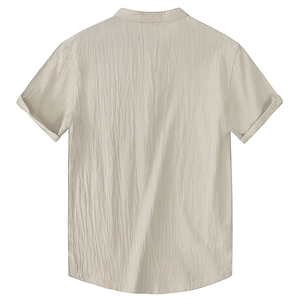 Camisa de Linho Masculina Manga Curta