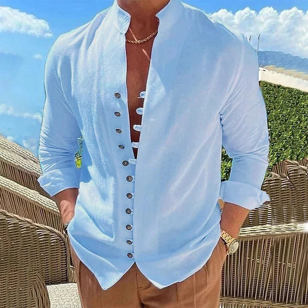 Camisa de Linho Masculina Platoni