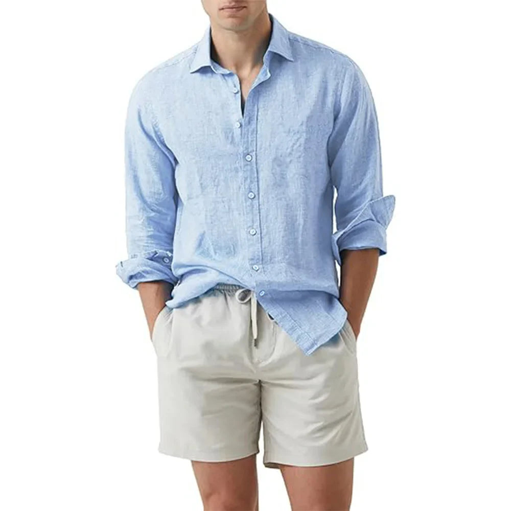 Camisa de Linho Masculina Social