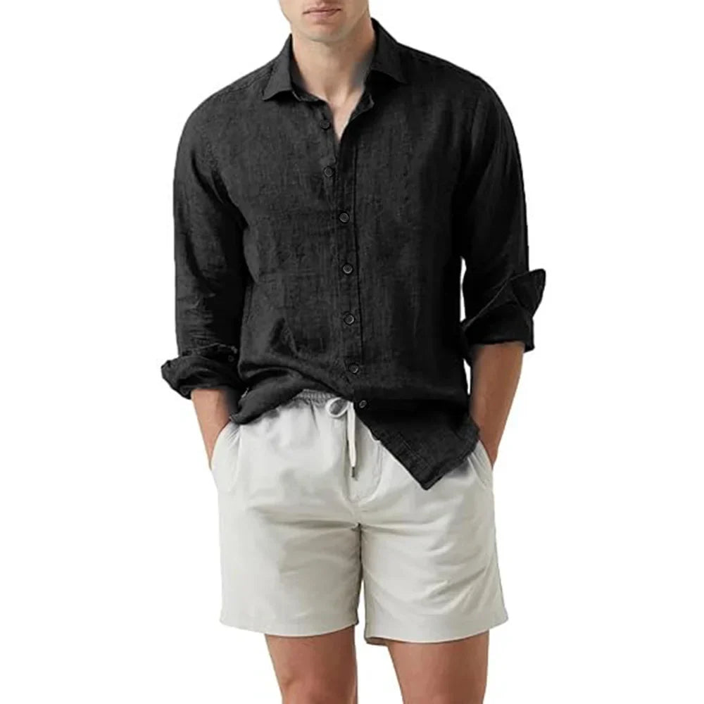 Camisa de Linho Masculina Social