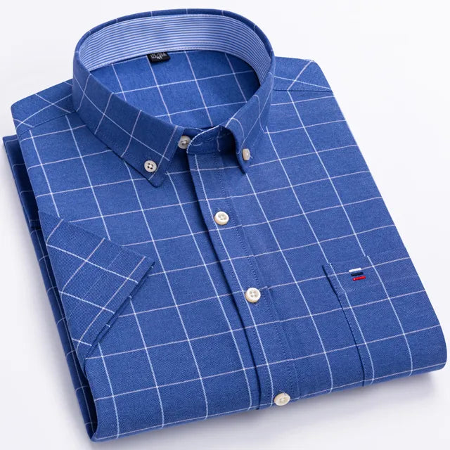 Camisa Masculina Xadrez Manga Curta